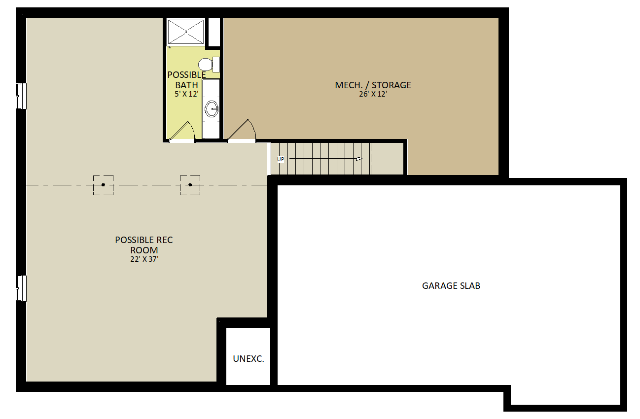 OcontoLower Level Floor Plan